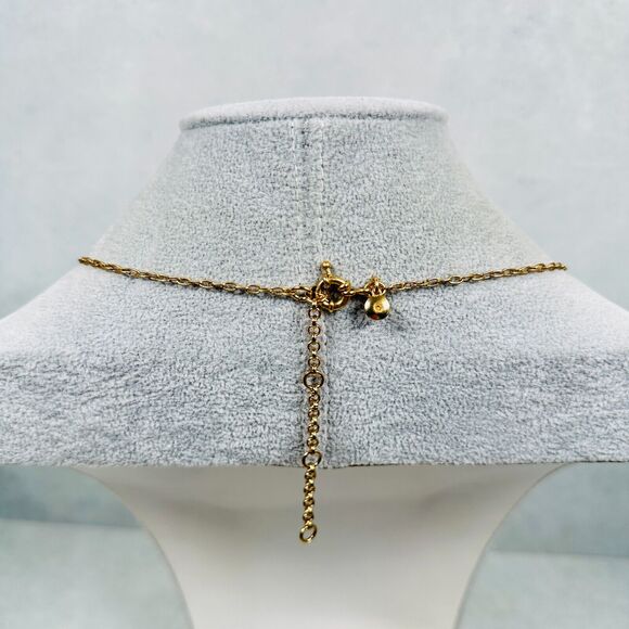 J. Crew Necklace Layered Charm Beaded Faux Pearl Gold Tone 36" Elegant Modern - Picture 6 of 8